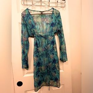 Sheer blue & silver cover up